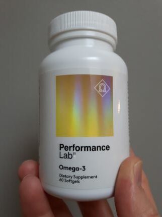 Bottle of Omega-3 to test for Performance Lab Omega-3 review.