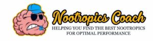 The Nootropics Coach logo with brain on left.